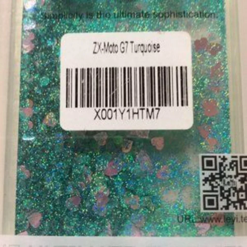 ZX Moto G7 TURQUOISE CELL PHONE CASE GLITTER